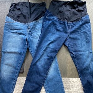 Bundle: High-Rise Crossover Panel Skinny Maternity Jeans